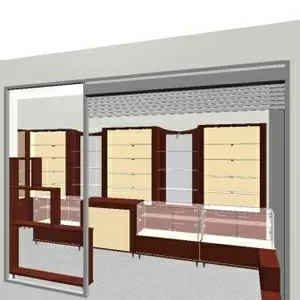 Дизайн-проект торгового оборудования,  отделов,  магазинов,  аптек в 3D.