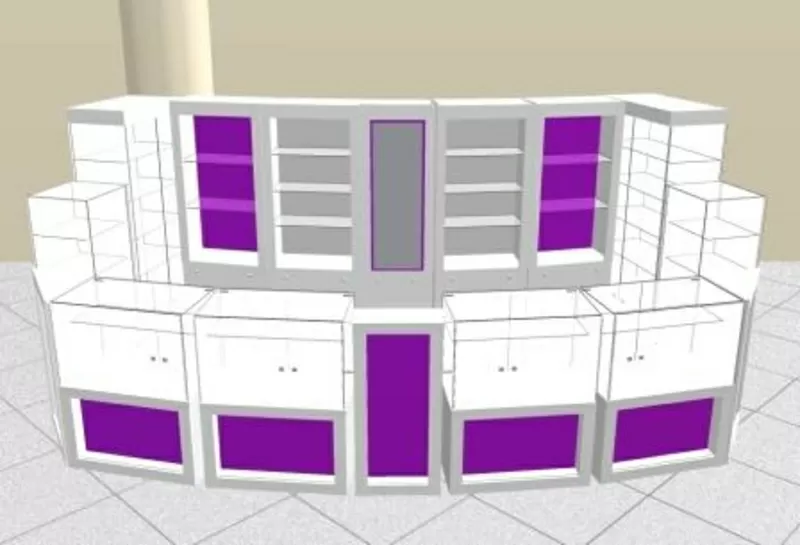 Дизайн-проект торгового оборудования,  отделов,  магазинов,  аптек в 3D. 5
